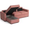 Rohová sedací souprava Tomáš, rozkládací s úložným prostorem, růžová/Kronos 29