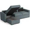 Rohová sedací souprava Tomáš, rozkládací s úložným prostorem, modro šedá/Kronos 31
