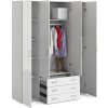 Šatní skříň SID 4D3S bílá/bílý lesk 70410