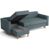 Rohová sedací souprava Anabel UNI, rozkládací s úložným prostorem, šedo modrá Kronos 31