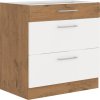 Spodní kuchyňská skříňka Vega 80D3S se šuplíky, dub lancelot/bílý lesk