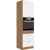 Vysoká skříň Vega 60DPS210-3S1F pro vestavnou troubu, dub lancelot/bílý lesk
