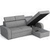 Rohová sedací souprava Norway UNI OTO-2F, rozkládací s úložným prostorem, šedá Crown 18