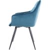 Designové jídelní křeslo TES VELVET tyrkysová/černý kov