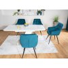 Designové jídelní křeslo TES VELVET tyrkysová/černý kov