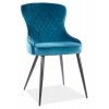 Designová jídelní židle PIKA velvet tyrkysová/černý kov