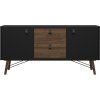 Komoda RAIN 2D2S, černá MAT/ořech