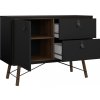 Komoda RAIN 1D2S, černá MAT/ořech