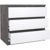 Komoda SIMPLICITY 235, beton/bílý lesk