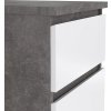 Komoda SIMPLICITY 233, beton/bílý lesk