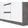 Komoda SIMPLICITY 236, beton/bílý lesk
