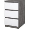 Komoda SIMPLICITY 237, beton/bílý lesk
