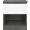 Noční stolek Simplicity 238 beton/bílý lesk