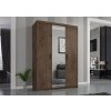 Šatní skříň Enja 3D se zrcadlem, dub lefkas