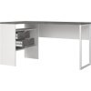 Rohový psací stůl Felix 849, beton/bílá