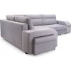 Rohová sedací souprava ALVIN rozkládací s úložným prostorem, levá, šedá Monolith 84
