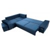 Rohová sedací souprava ALVIN rozkládací s úložným prostorem, levá, tmavě modrá Monolith 77