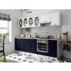 Kuchyňská linka Gréta 260 cm, bílá/tmavě modrá mat