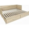 Postel MARKO (R) 90cm, s matracemi, s roštem a s úložným prostorem (Varianta dub sonoma)
