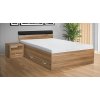 Postel MARI 140cm, s roštem a s úložným prostorem (Varianta akát)