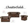 Pohovka Chesterfield Classic 2 kůže hnědá