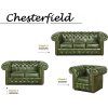 Pohovka Chesterfield Classic 3 kůže zelená