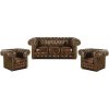 Sedací souprava Chesterfield Classic 3+1+1 kůže hnědá