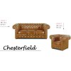 Sedací souprava Chesterfield Classic 3+1+1 kůže koňak