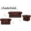 Pohovka Chesterfield Lord 2 kůže hnědá