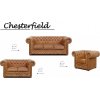 Pohovka Chesterfield Lord 2 kůže koňak