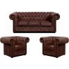 Sedací souprava Chesterfield Lord 3+1+1 kůže hnědá