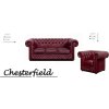 Sedací souprava Chesterfield Lord 3+1+1 kůže bordó