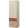 Skříň Yuva R4 béžová/dub/korál