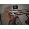 Pracovní stůl B-006 s LED osvětlením, černá/červená