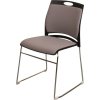 Židle plast černá, čal.šedá,kov JASON (Z613 Barva Plast černý, látka hnědá)