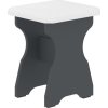 Taburet T-1 (Barva antracit, Materiál koženka - bílá)