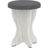 Taburet T-2 (Barva antracit, Materiál koženka - bílá)
