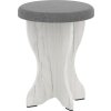 Taburet T-2 (Barva antracit, Materiál koženka - bílá)