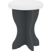 Taburet T-2 (Barva antracit, Materiál koženka - bílá)