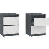 Noční stolek II "NEW SYSTEM" (Barva antracit + bílá)