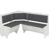 Rohová lavice FARAON (Barva antracit, Materiál koženka - bílá)