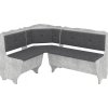 Rohová lavice FARAON (Barva antracit, Materiál koženka - bílá)