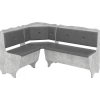 Rohová lavice FARAON (Barva antracit, Materiál koženka - bílá)