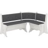 Rohová lavice MARKIZ (Barva antracit, Materiál koženka - bílá)
