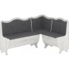 Rohová lavice VEVODA (Barva antracit, Materiál koženka - bílá)