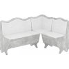 Rohová lavice VEVODA (Barva antracit, Materiál koženka - bílá)