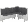 Rohová lavice VEVODA (Barva antracit, Materiál koženka - bílá)