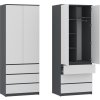Šatní skříň H II "NEW SYSTEM" (Barva antracit + bílá)