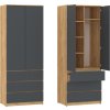 Šatní skříň H II "NEW SYSTEM" (Barva antracit + bílá)