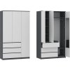 Šatní skříň H III "NEW SYSTEM" (Barva antracit + bílá)